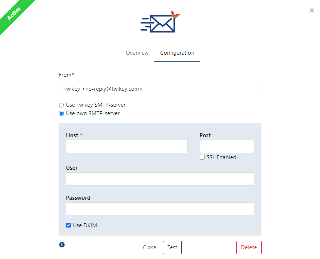 Custom SMTP Configuration